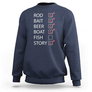 Funny Fishing Check Off List Sweatshirt TS09 Navy Print Your Wear