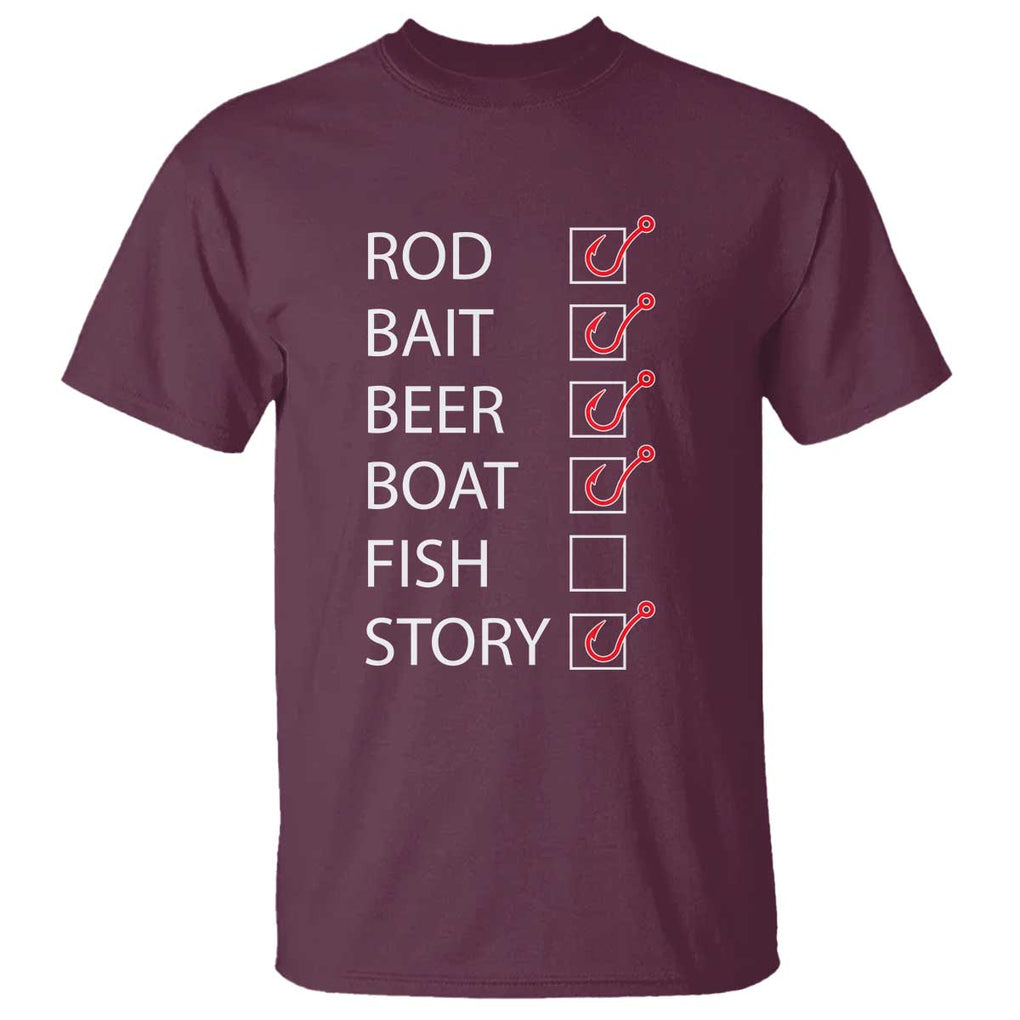 Funny Fishing Check Off List T Shirt TS09 Maroon Print Your Wear