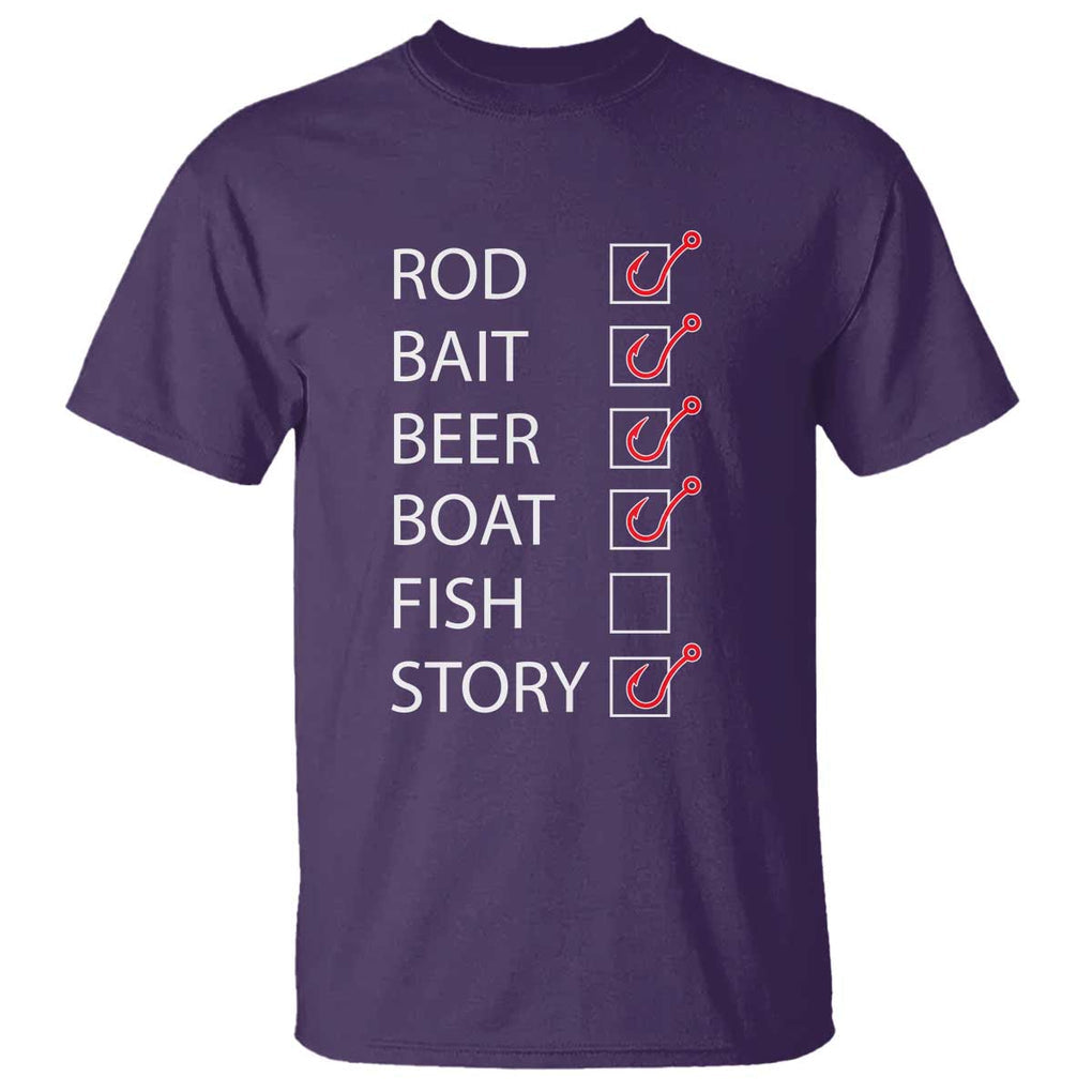 Funny Fishing Check Off List T Shirt TS09 Purple Print Your Wear
