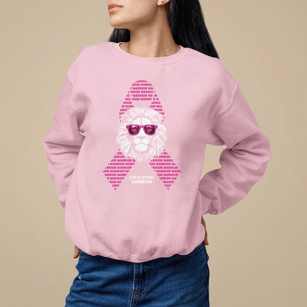 Pink Breast Cancer Sweatshirt This Is My Fight Pink Lion Warrior TS09 Light Pink Print Your Wear