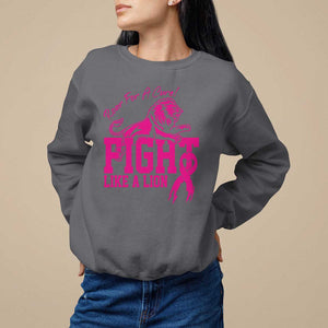 Pink Breast Cancer Sweatshirt Fight Like A Lion Roar For A Cure TS09 Charcoal Print Your Wear