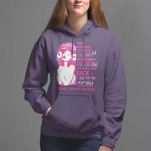 Pink Breast Cancer Hoodie She Whispered Back I Am The Storm TS09 Purple Print Your Wear