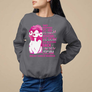 Pink Breast Cancer Sweatshirt She Whispered Back I Am The Storm TS09 Charcoal Print Your Wear