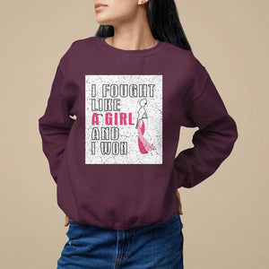 Pink Breast Cancer Sweatshirt I Fought Like A Girl And I Won TS09 Maroon Print Your Wear