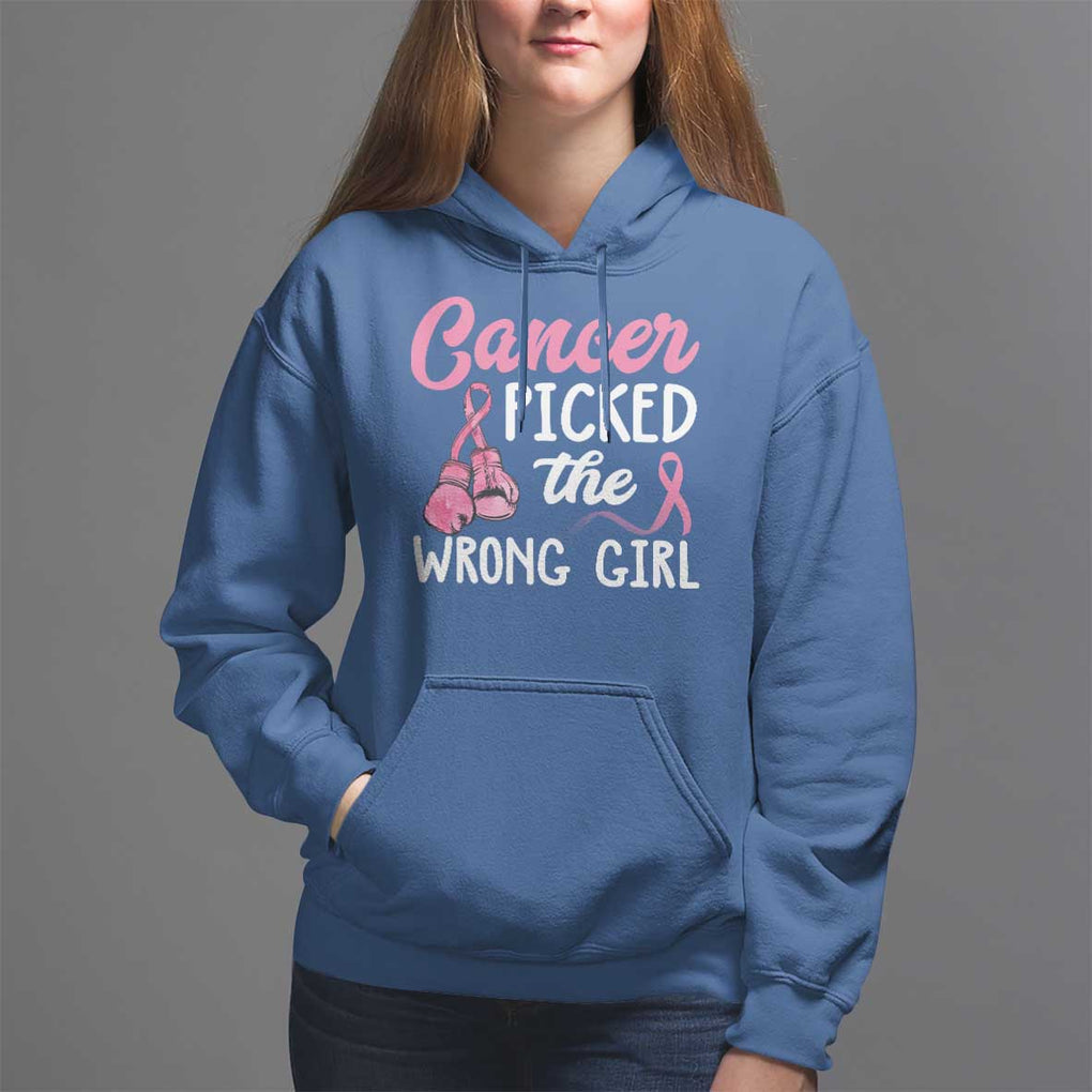 Breast Cancer Hoodie Cancer Picked The Wrong Girl TS09 Royal Blue Print Your Wear