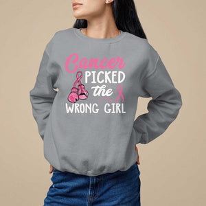 Breast Cancer Sweatshirt Cancer Picked The Wrong Girl TS09 Sport Gray Print Your Wear