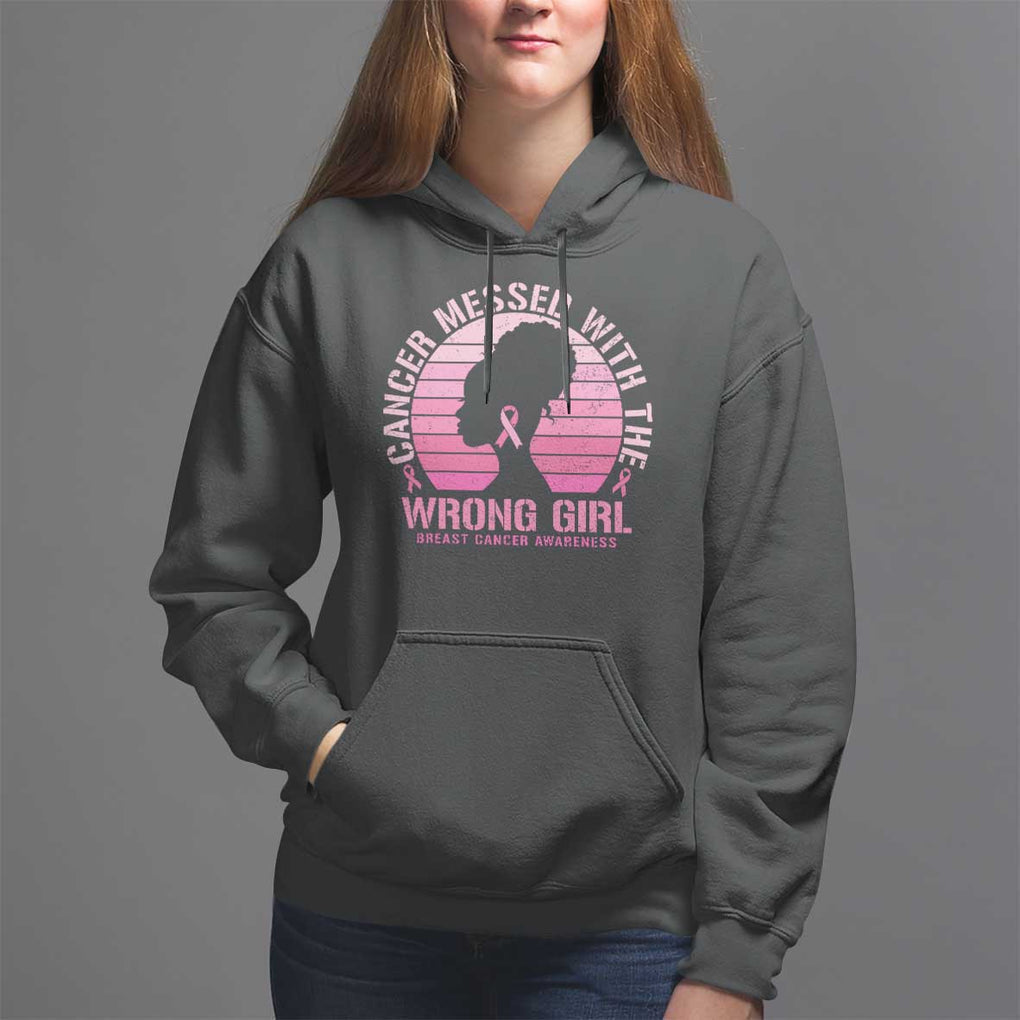 Breast Cancer Hoodie Cancer Messed With The Wrong Girl TS09 Black Print Your Wear