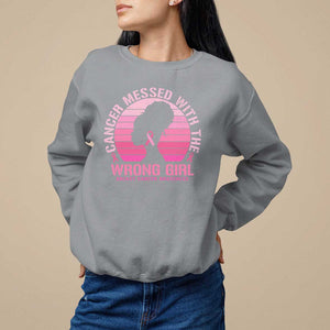 Breast Cancer Sweatshirt Cancer Messed With The Wrong Girl TS09 Sport Gray Print Your Wear