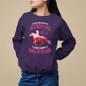 Breast Cancer Sweatshirt Pink Horse Racing Learning To Dance In The Rain TS09 Purple Print Your Wear