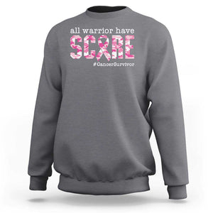 Breast Cancer Sweatshirt All Warriors Have Scars Millitary Camouflage TS09 Charcoal Print Your Wear