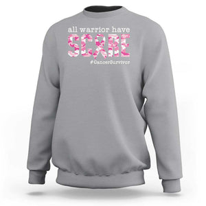 Breast Cancer Sweatshirt All Warriors Have Scars Millitary Camouflage TS09 Sport Gray Print Your Wear