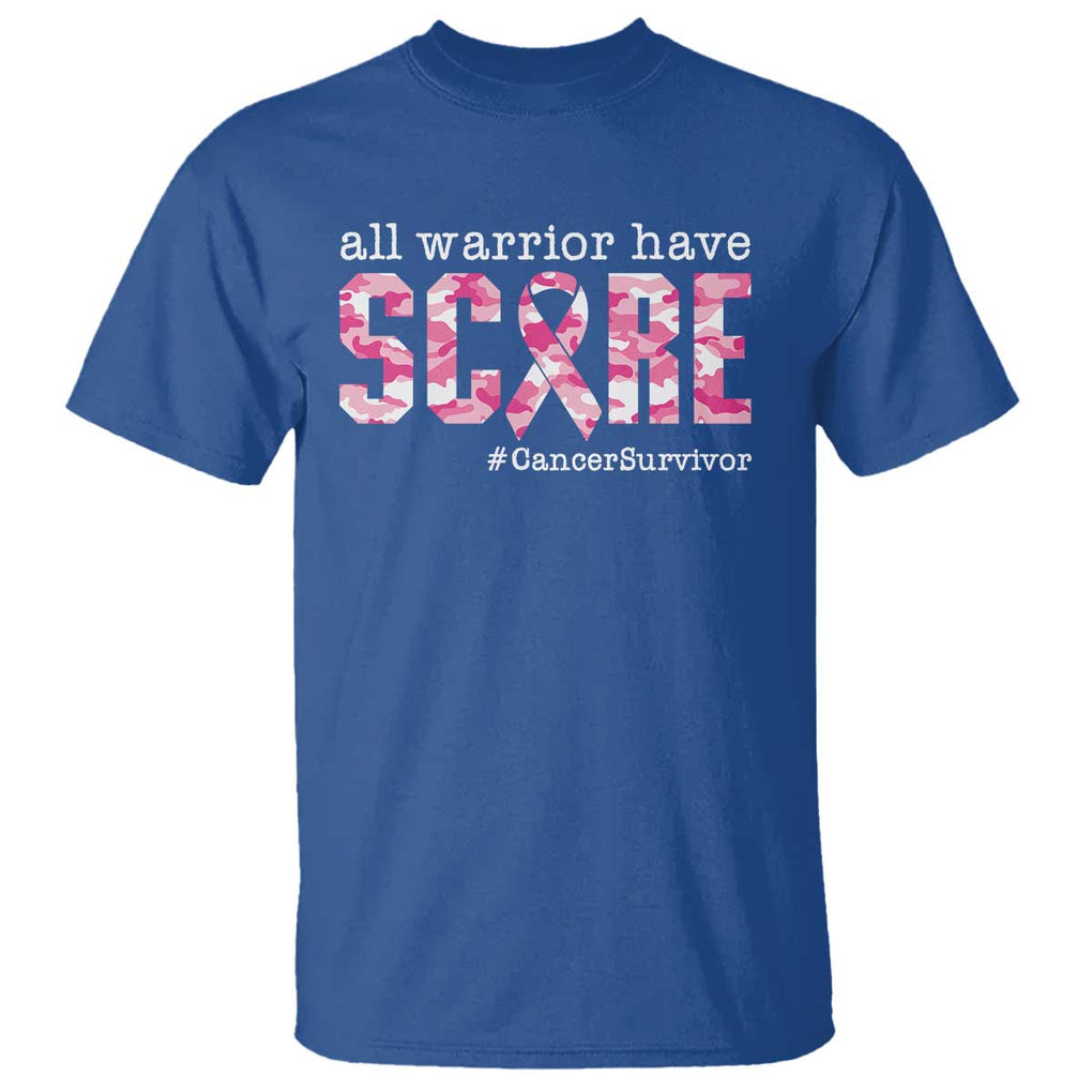 Breast Cancer T Shirt All Warriors Have Scars Millitary Camouflage TS09 Royal Blue Print Your Wear