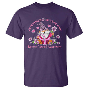 Breast Cancer Awareness T Shirt In October We Wear Pink Gnome TS09 Purple Print Your Wear