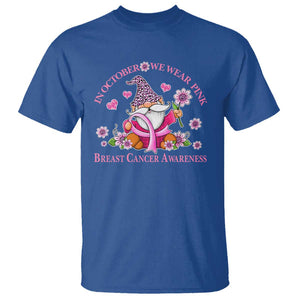 Breast Cancer Awareness T Shirt In October We Wear Pink Gnome TS09 Royal Blue Print Your Wear