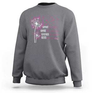 Breast Cancer Support The Fighters Sweatshirt Admire The Survivors Remember The Angels TS09 Charcoal Print Your Wear