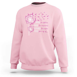 Breast Cancer Support The Fighters Sweatshirt Admire The Survivors Remember The Angels TS09 Light Pink Print Your Wear