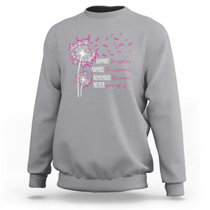 Breast Cancer Support The Fighters Sweatshirt Admire The Survivors Remember The Angels TS09 Sport Gray Print Your Wear