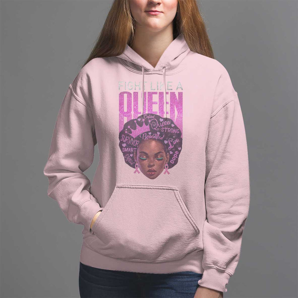 Pink Breast Cancer Warrior Hoodie Fight Like A Queen TS09 Light Pink Print Your Wear