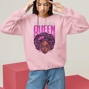 Pink Breast Cancer Warrior Sweatshirt Fight Like A Queen TS09 Light Pink Print Your Wear