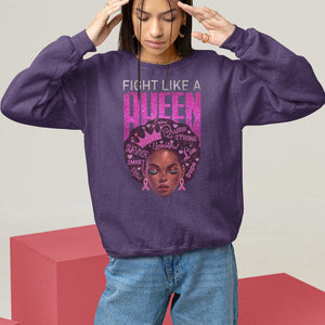 Pink Breast Cancer Warrior Sweatshirt Fight Like A Queen TS09 Purple Print Your Wear