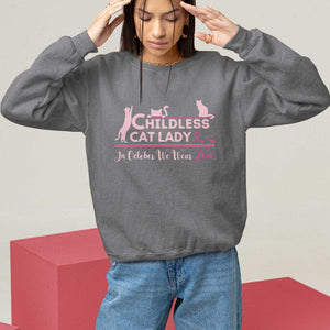 Kamala Breast Cancer Sweatshirt In October We Wear Pink Childless Cat Lady Harris Support Feminist TS09 Charcoal Print Your Wear