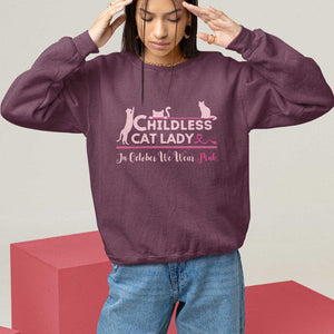 Kamala Breast Cancer Sweatshirt In October We Wear Pink Childless Cat Lady Harris Support Feminist TS09 Maroon Print Your Wear