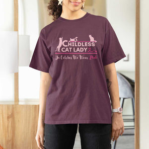 Kamala Breast Cancer T Shirt For Women In October We Wear Pink Childless Cat Lady Harris Support Feminist TS09 Maroon Print Your Wear