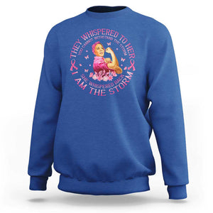 Kamala Breast Cancer Sweatshirt She Whispered Back I Am The Strom Harris Support TS09 Royal Blue Print Your Wear