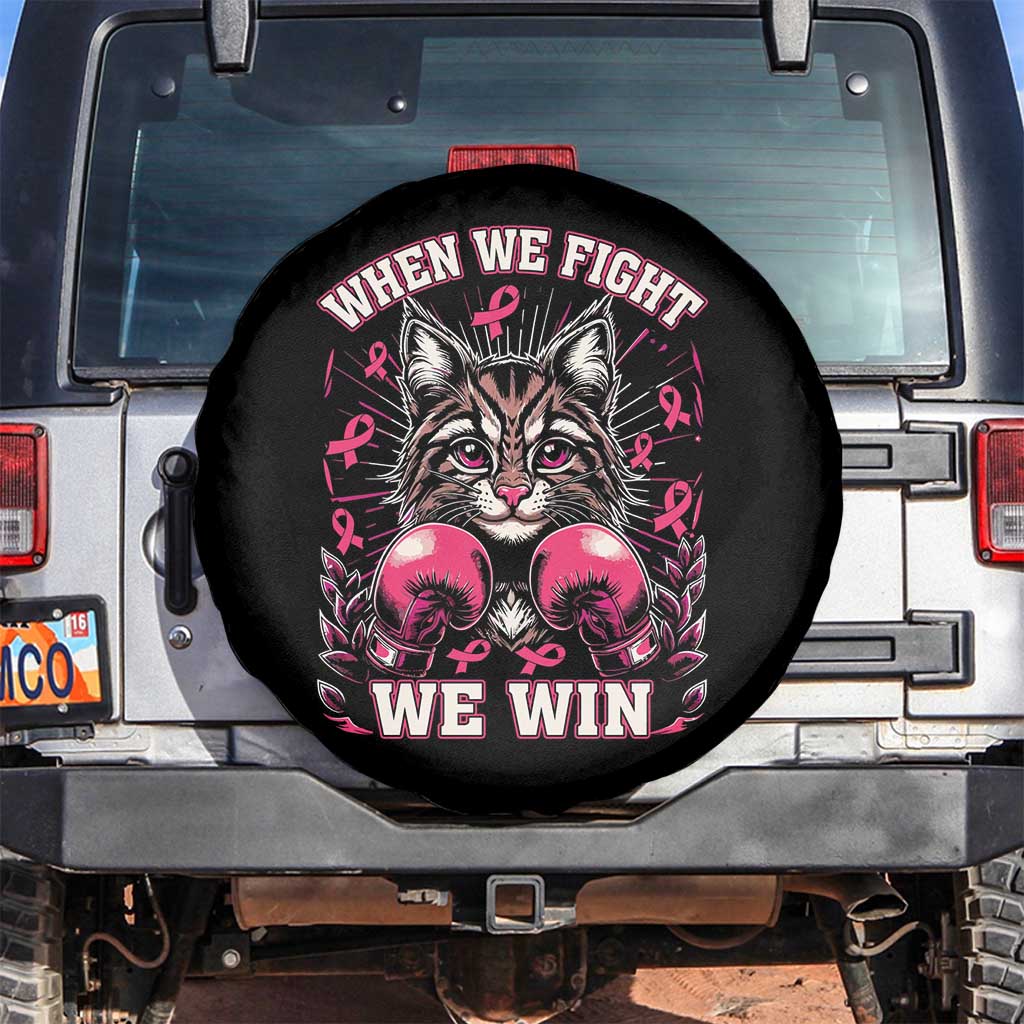 Kamala Pink Breast Cancer Spare Tire Cover Cat Ladies When We Fight We Win Harris Support TS09 No hole Black Print Your Wear