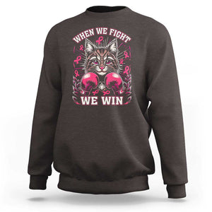 Kamala Pink Breast Cancer Sweatshirt Cat Ladies When We Fight We Win Harris Support TS09 Dark Chocolate Print Your Wear