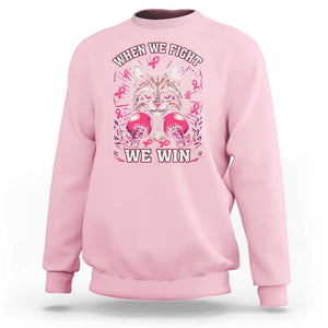 Kamala Pink Breast Cancer Sweatshirt Cat Ladies When We Fight We Win Harris Support TS09 Light Pink Print Your Wear