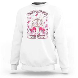 Kamala Pink Breast Cancer Sweatshirt Cat Ladies When We Fight We Win Harris Support TS09 White Print Your Wear