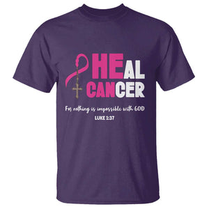 Male Breast Cancer T Shirt He Can Heal Cancer Christian TS09 Purple Print Your Wear