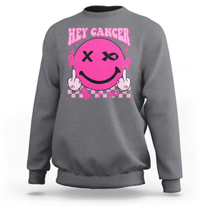 Funny Breast Cancer Sweatshirt Fuck Cancer Groovy TS09 Charcoal Print Your Wear