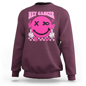 Funny Breast Cancer Sweatshirt Fuck Cancer Groovy TS09 Maroon Print Your Wear