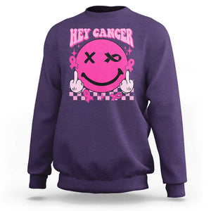 Funny Breast Cancer Sweatshirt Fuck Cancer Groovy TS09 Purple Print Your Wear