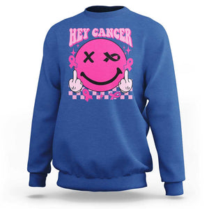 Funny Breast Cancer Sweatshirt Fuck Cancer Groovy TS09 Royal Blue Print Your Wear