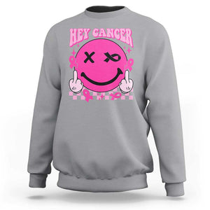 Funny Breast Cancer Sweatshirt Fuck Cancer Groovy TS09 Sport Gray Print Your Wear