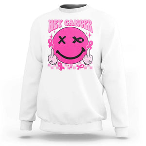 Funny Breast Cancer Sweatshirt Fuck Cancer Groovy TS09 White Print Your Wear