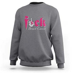 Pink Breast Cancer Sweatshirt Fuck Cancer Skeleton Hand TS09 Charcoal Print Your Wear