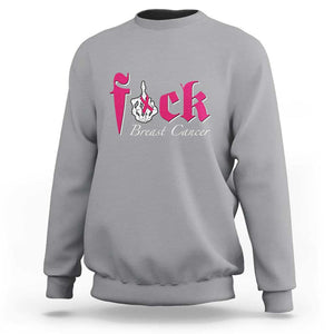 Pink Breast Cancer Sweatshirt Fuck Cancer Skeleton Hand TS09 Sport Gray Print Your Wear