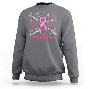 Breast Cancer Warrior Sweatshirt Love Fight Strength Hope Arrow Pink Ribbon TS09 Charcoal Print Your Wear