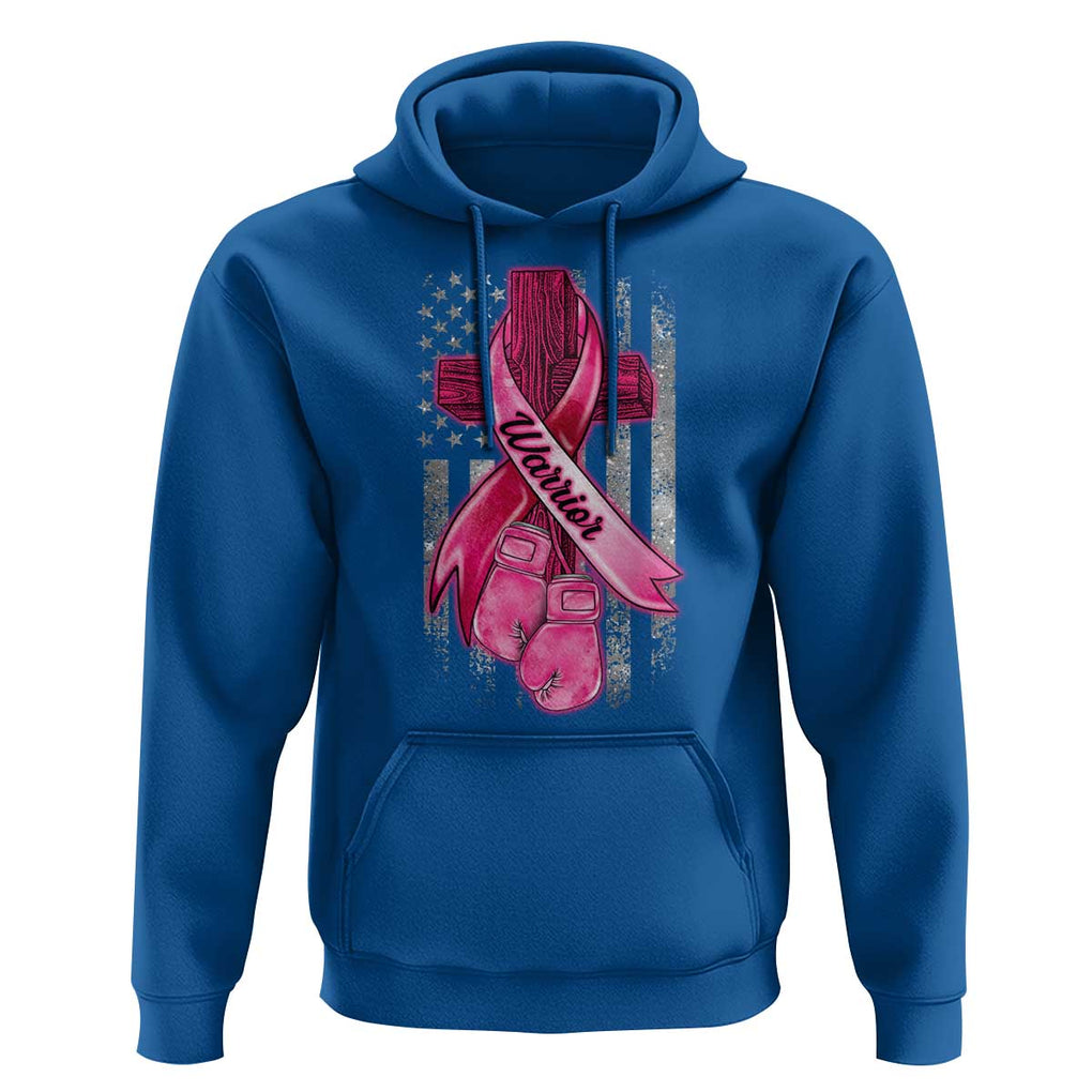 Pink Breast Cancer Hoodie I Am Warrior American Flag TS09 Royal Blue Print Your Wear