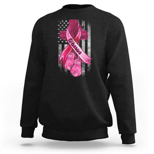 Pink Breast Cancer Sweatshirt I Am Warrior American Flag TS09 Black Print Your Wear