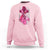 Pink Breast Cancer Sweatshirt I Am Warrior American Flag TS09 Light Pink Print Your Wear