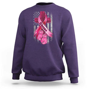 Pink Breast Cancer Sweatshirt I Am Warrior American Flag TS09 Purple Print Your Wear