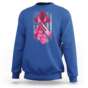 Pink Breast Cancer Sweatshirt I Am Warrior American Flag TS09 Royal Blue Print Your Wear