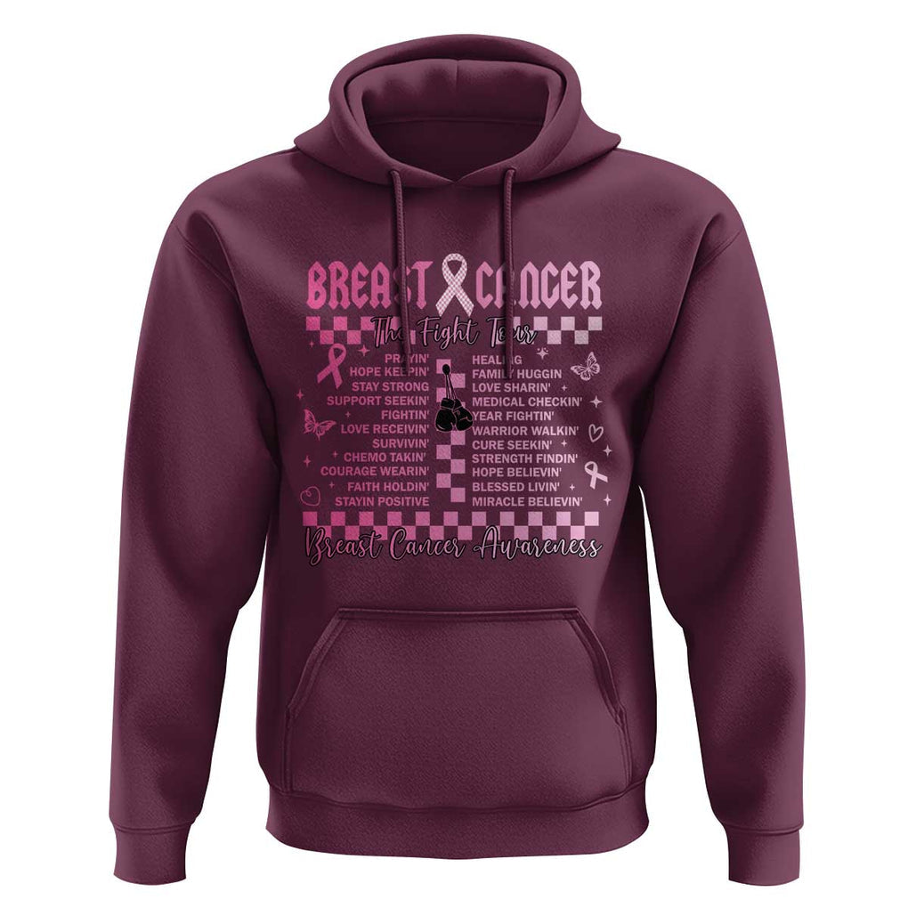 Breast Cancer The Fight Tour Hoodie TS09 Maroon Print Your Wear