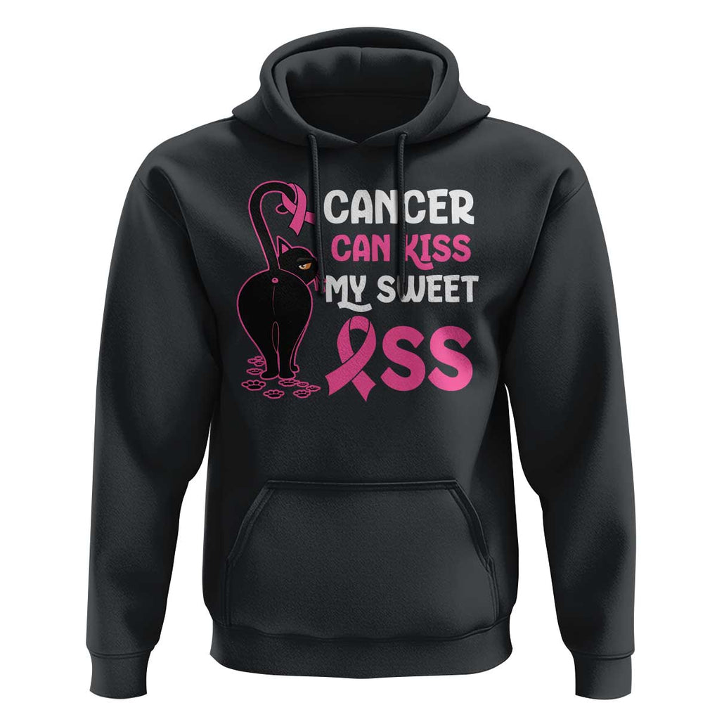 Funny Breast Cancer Hoodie Cancer Can Kiss My Sweet Ass Cool Cat TS09 Black Print Your Wear