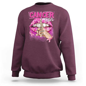 Breast Cancer Sweatshirt Cancer Can Kiss My Sweet Ass TS09 Maroon Print Your Wear